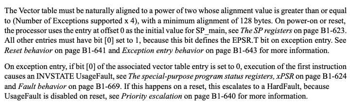 Reset vector EPSRT bit